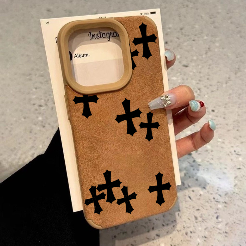 Phone Cases Vape - Black Cross Noble Imitation Faux Leather
