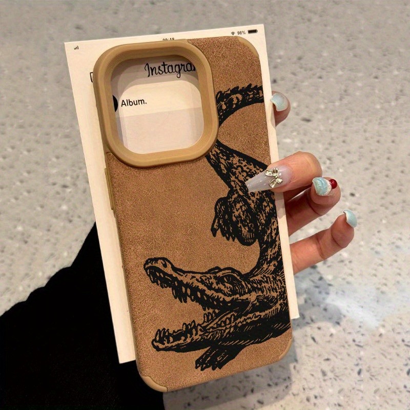 Phone Cases Vape - Black Crocodile Pattern TPU Phone Case