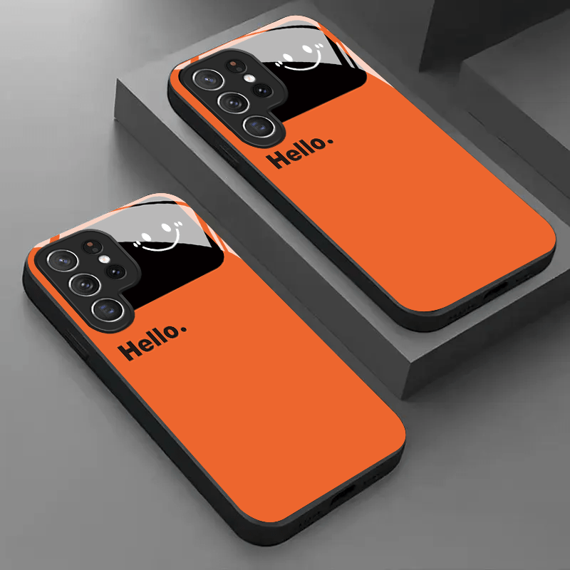 Phone Cases Orange - Simplified orange glass phone case suitable