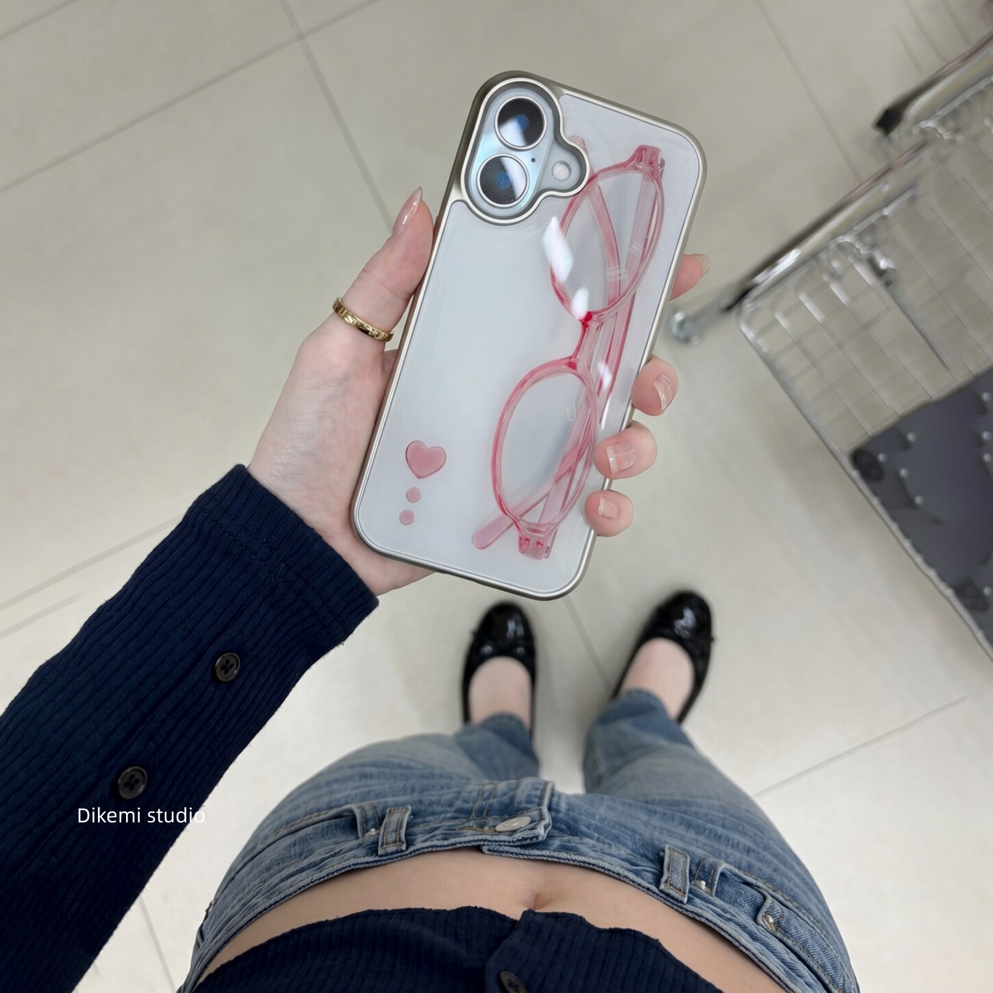Phone Cases Girls - Korean ins Girl Heart Pink Glasses