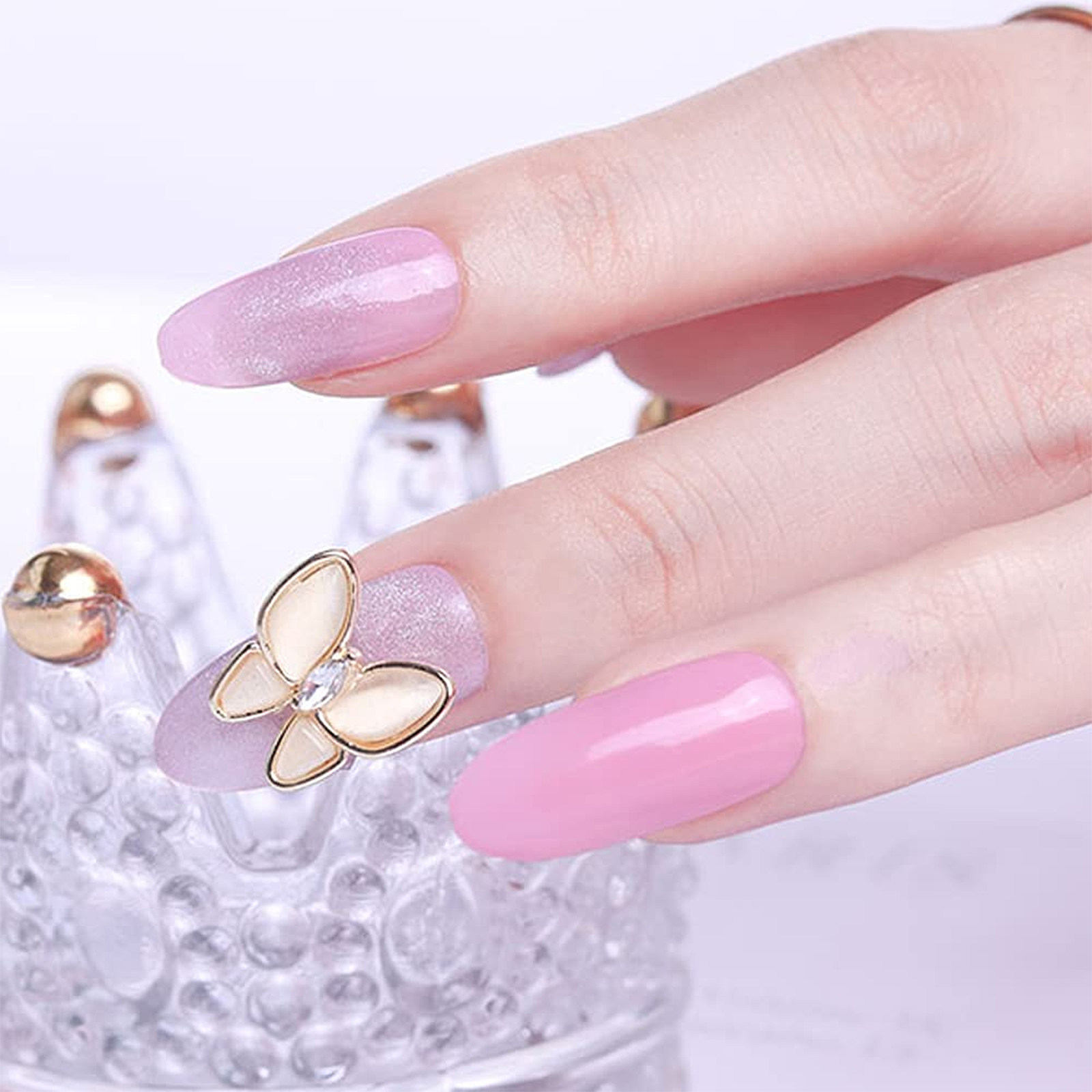 Phone Cases Europe - 1Set Butterfly Zircon Nail Studs Opal