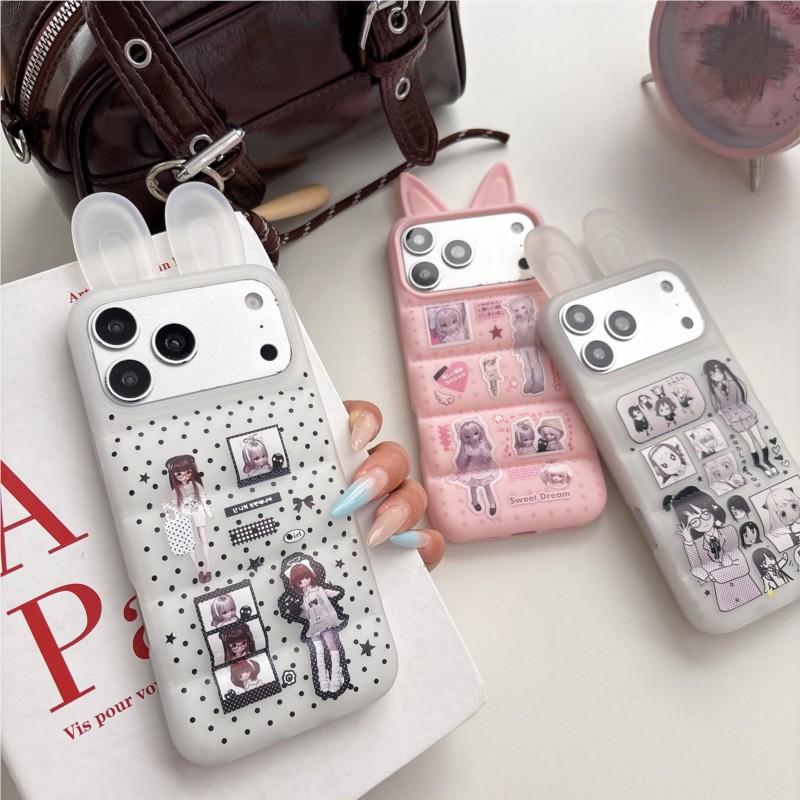 Phone Cases Girls - Japanese Y2K Cute Bunny Ear Phone
