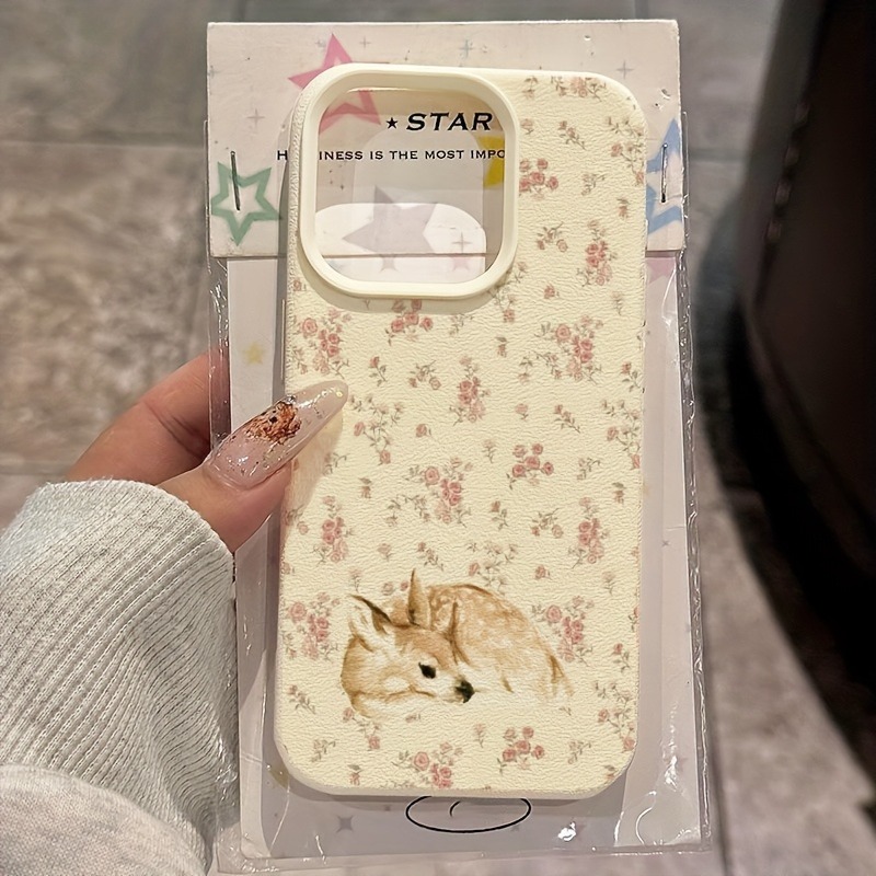 Cute Deer Full Floral Pattern  - Phone Cases Cute Iphone 13 评论和价格