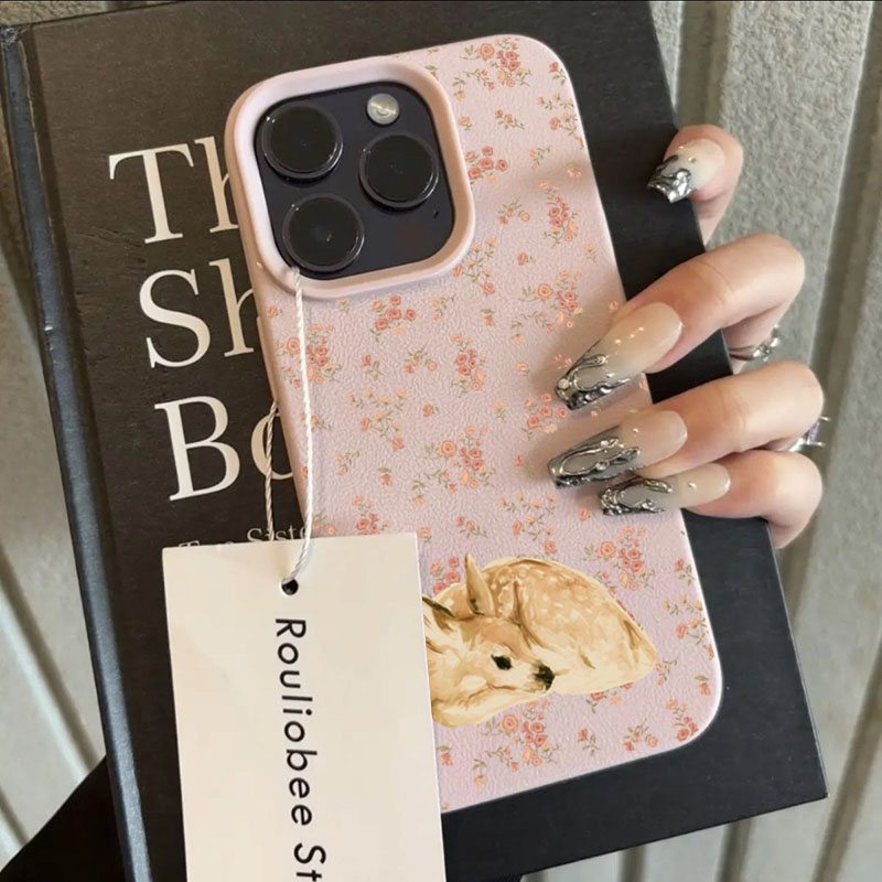 Cute Deer Full Floral Pattern  - Phone Cases Cute Iphone 13 评论和价格