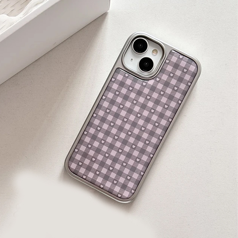 Pink Purple Heart-Shaped Check - Phone Cases Girls 评论和价格