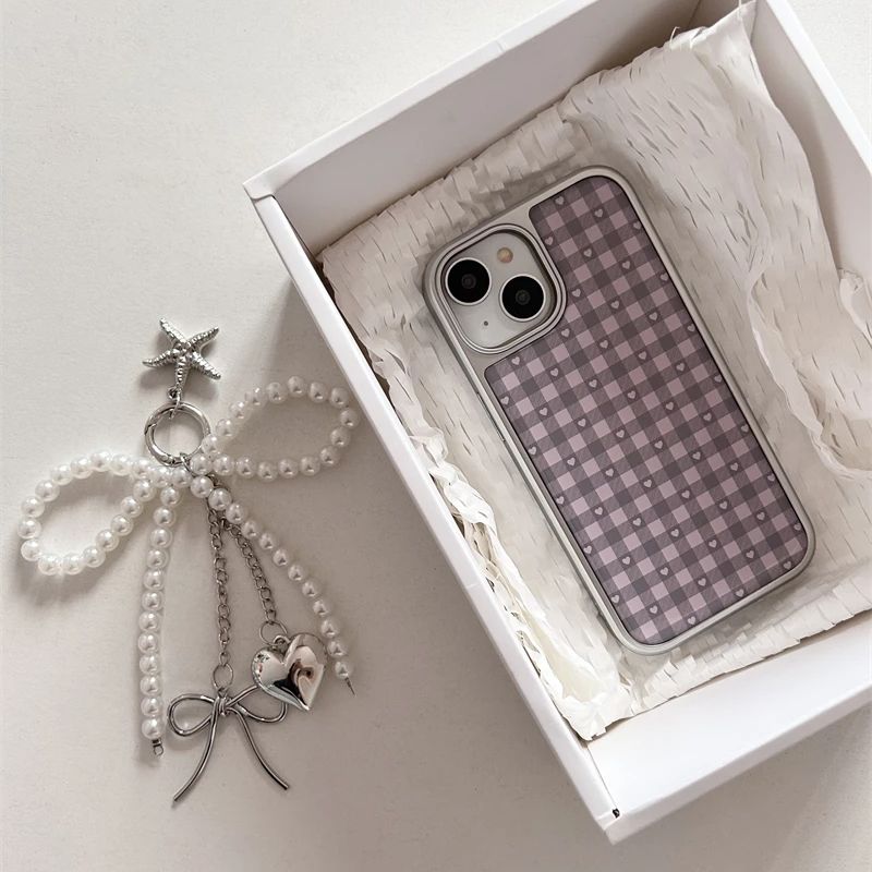 Pink Purple Heart-Shaped Check - Phone Cases Girls 评论和价格