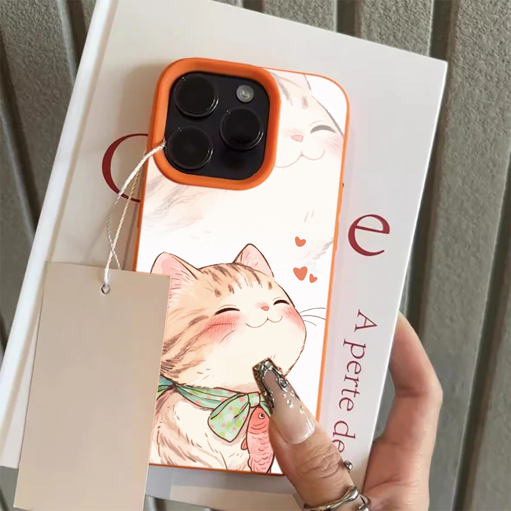 Orange Cat Fish Heart Phone Ca - Phone Cases Orange 评论和价格
