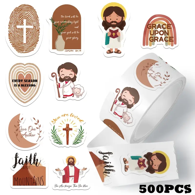 500pcs/roll Jesus Stickers Exq - Phone Cases Jesus 评论和价格