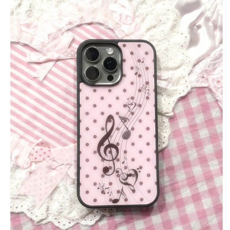 Korean ins Pink Brown Polka Do - Phone Cases Girls 评论和价格