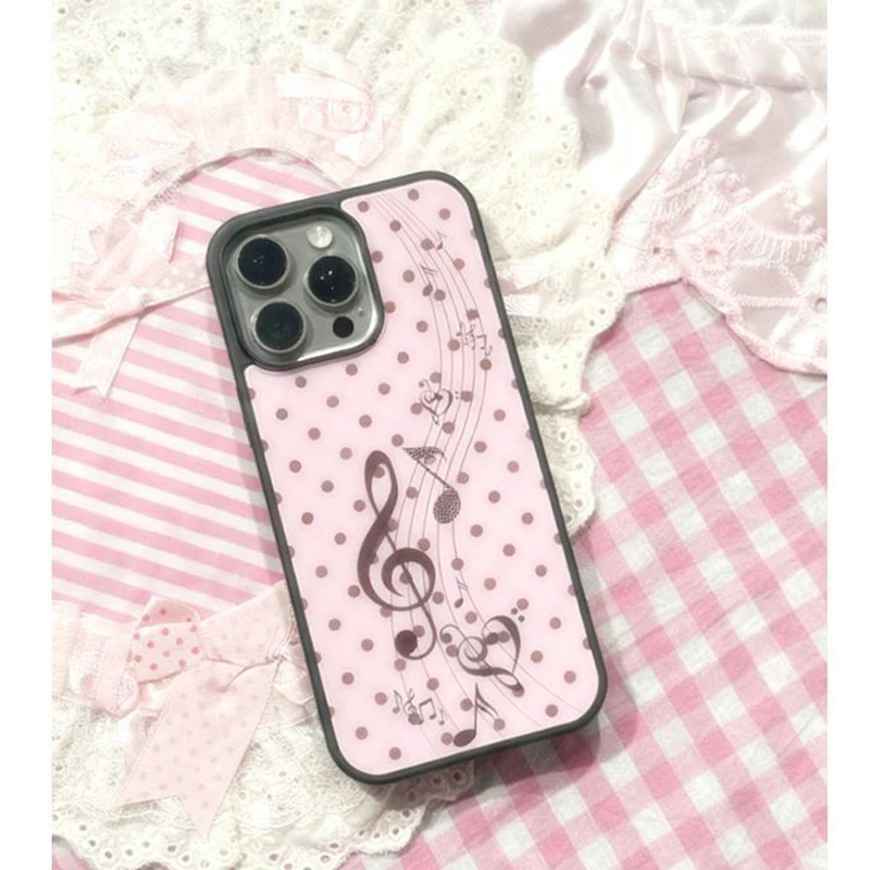 Korean ins Pink Brown Polka Do - Phone Cases Girls 评论和价格