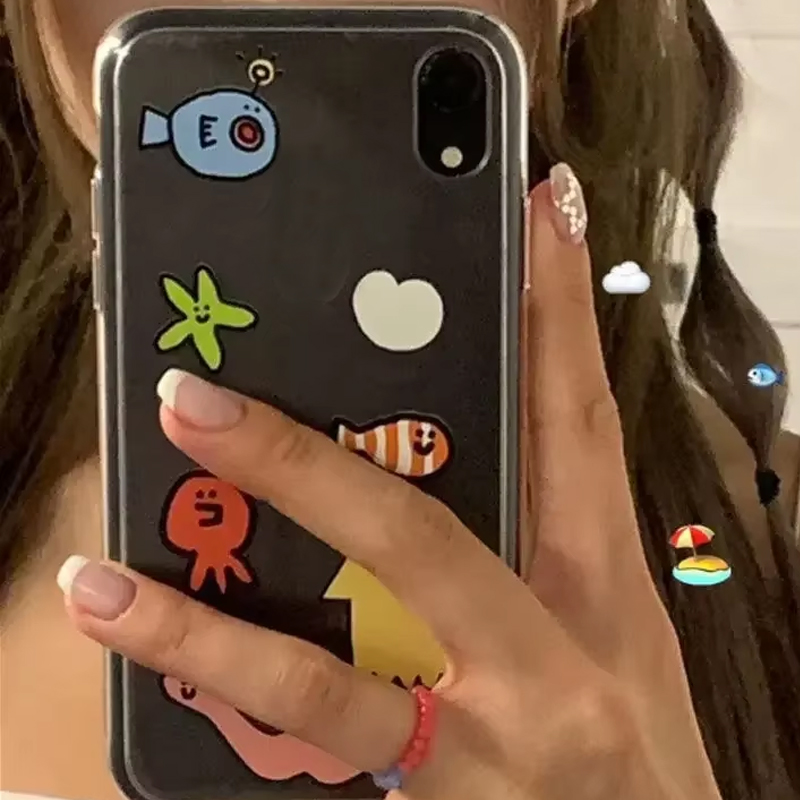 Ins Kawaii Ocean Creatures Cut - Phone Cases Kawaii 评论和价格