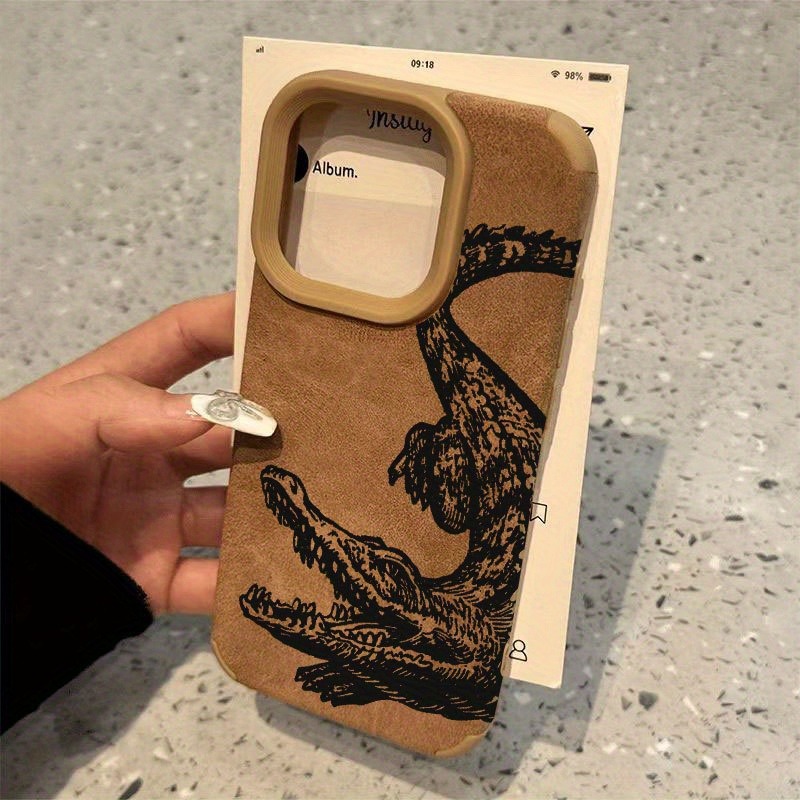 Black Crocodile Pattern TPU Ph - Phone Cases Vape 评论和价格
