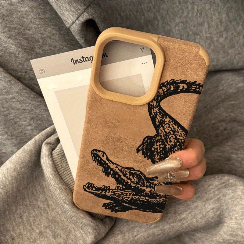 Black Crocodile Pattern TPU Ph - Phone Cases Vape 评论和价格