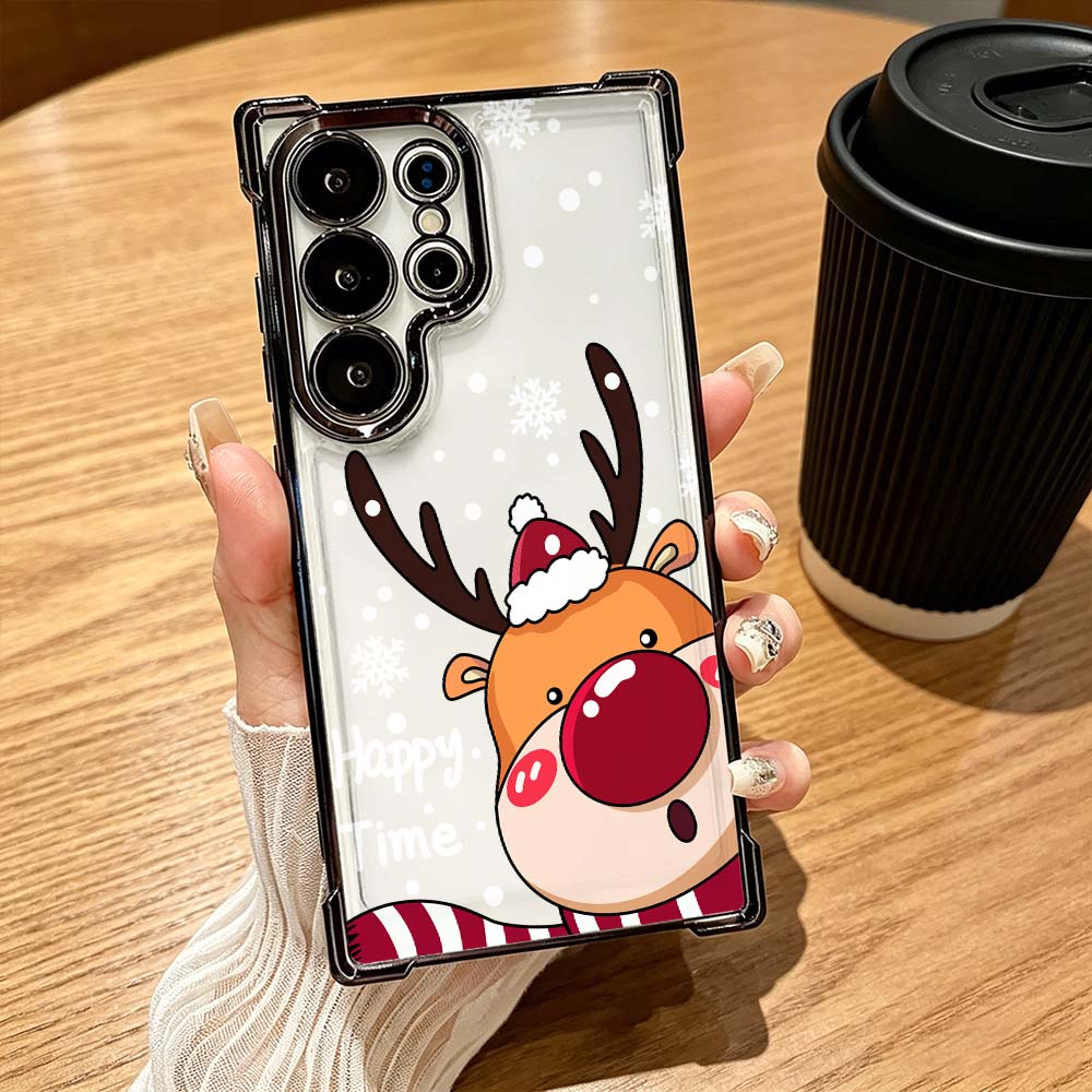 Cartoon Red Nose Deer Anti-Dro - Phone Cases Red Deer 评论和价格
