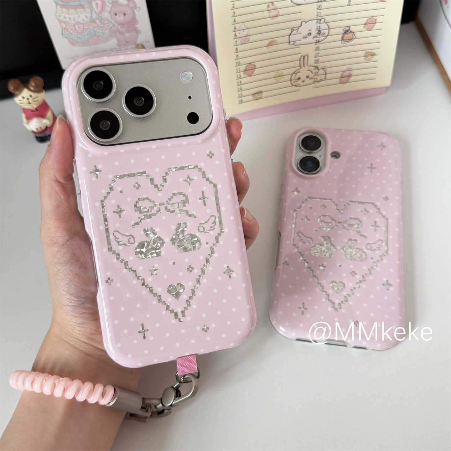 Korean Ins Pink Sweet Girl Rab - Phone Cases Korean 评论和价格