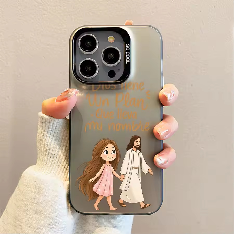 Cute Girl Walking With God Mat - Phone Cases Girls 评论和价格