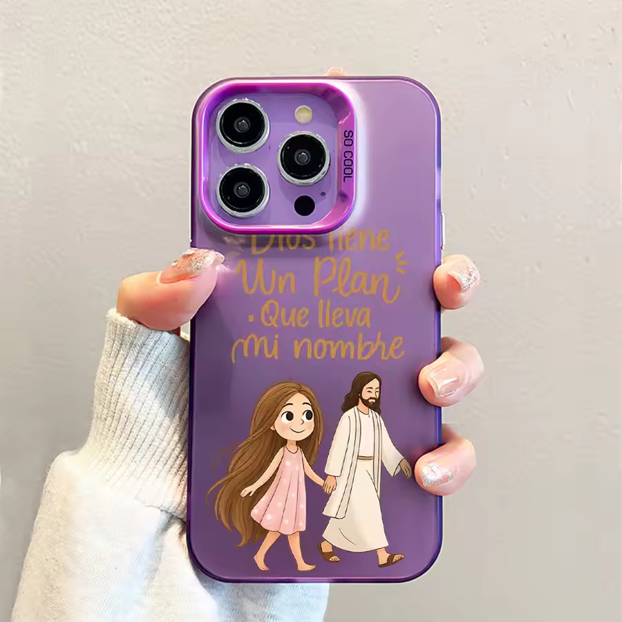 Cute Girl Walking With God Mat - Phone Cases Girls 评论和价格