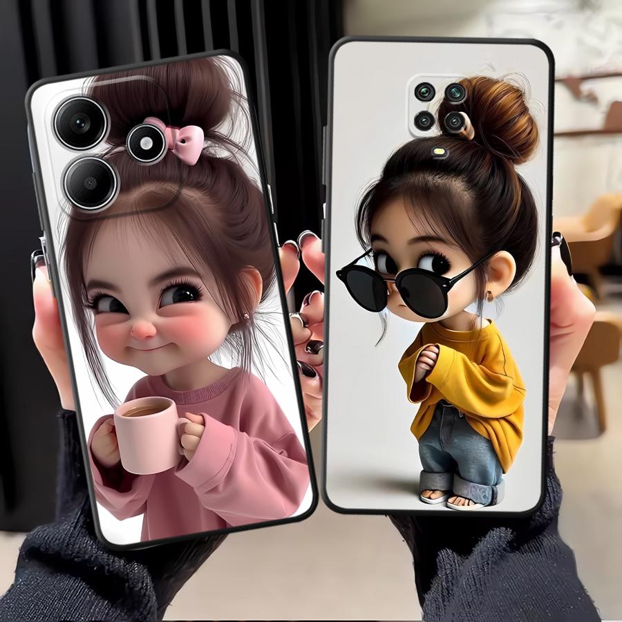 Cartoon Girl Pattern Funda Pho - Phone Cases Girls 评论和价格