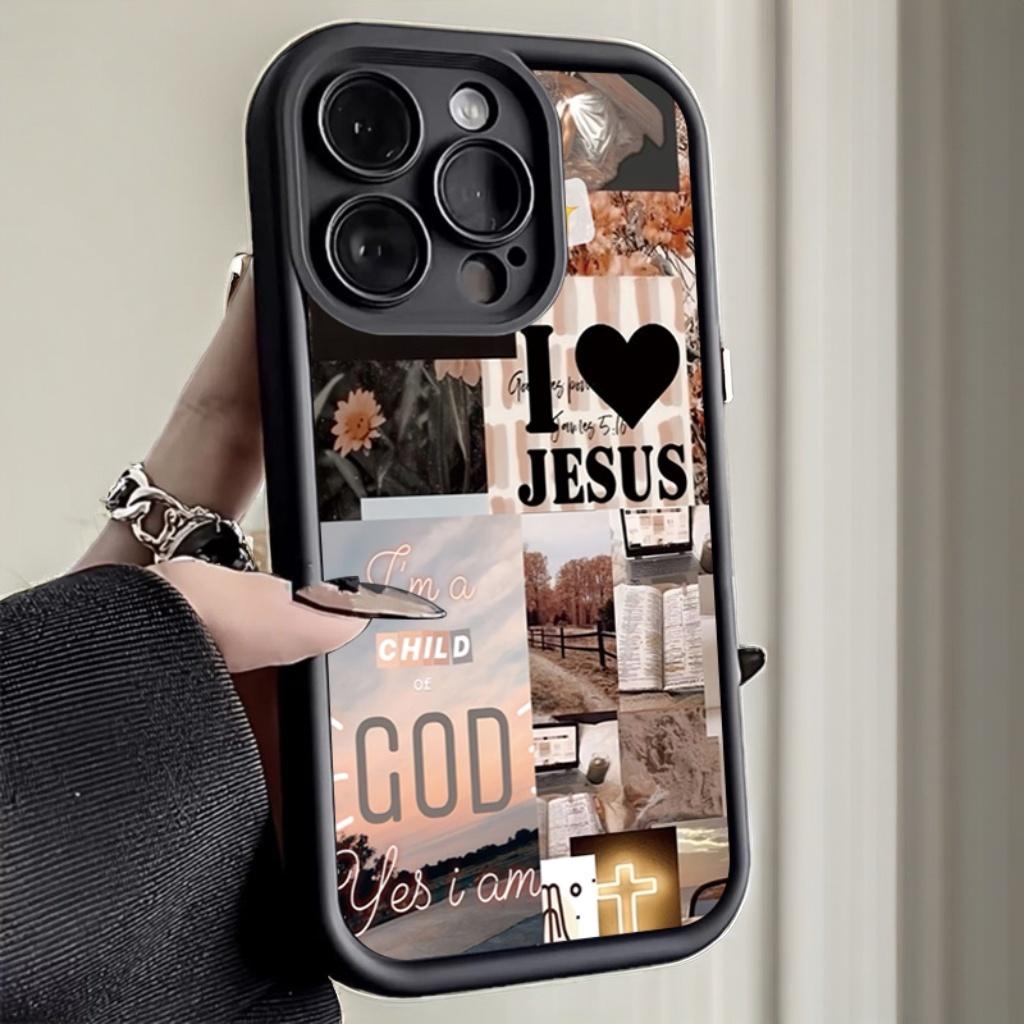Jesus Collage Pattern Thick Sh - Phone Cases Jesus 评论和价格