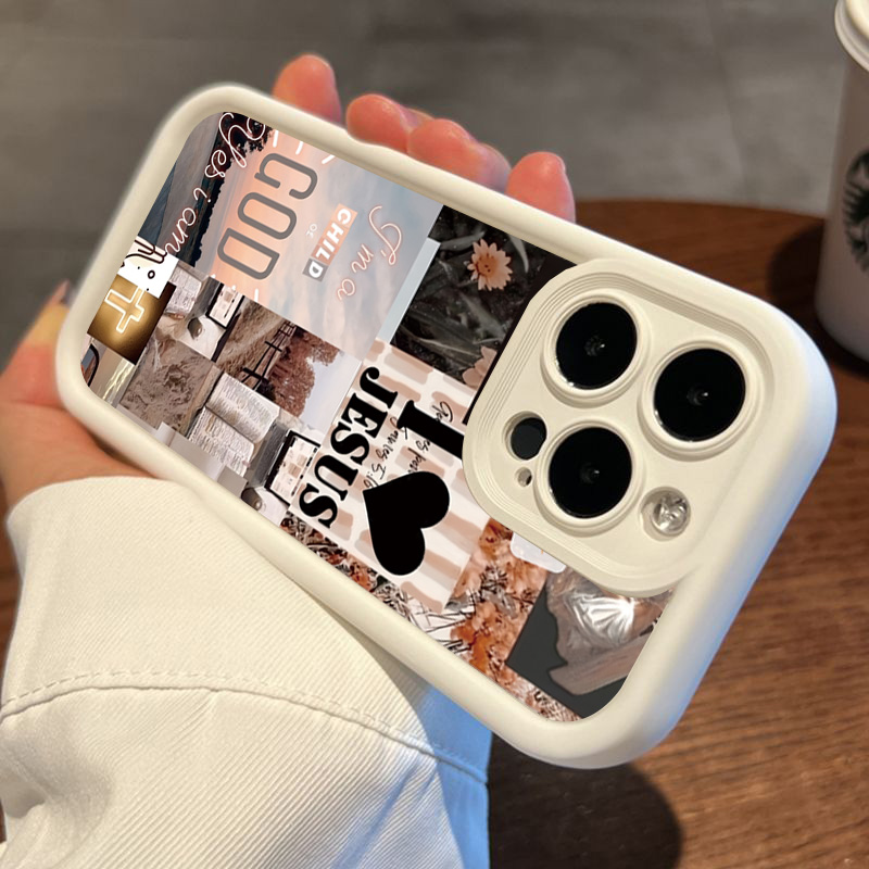 Jesus Collage Pattern Thick Sh - Phone Cases Jesus 评论和价格