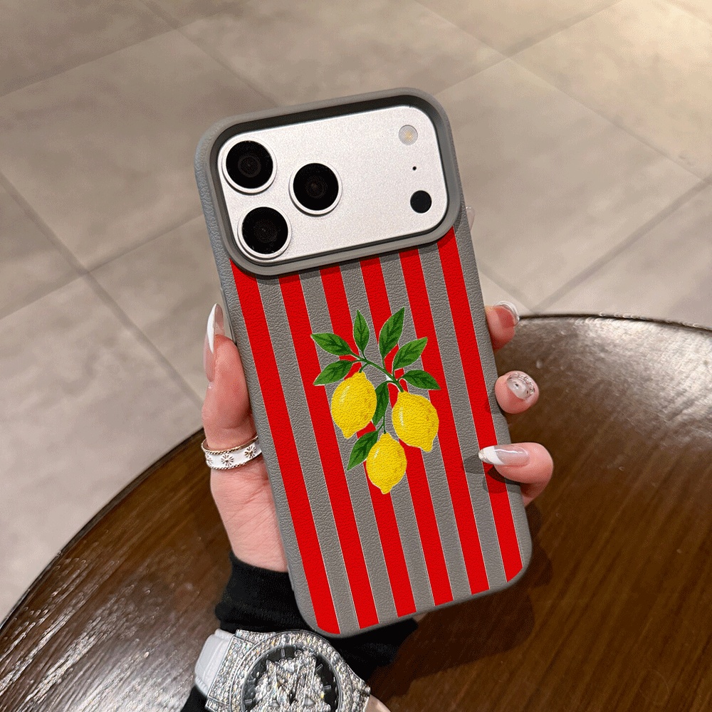 Orange Striped Lemon Phone Cas - Phone Cases Orange 评论和价格