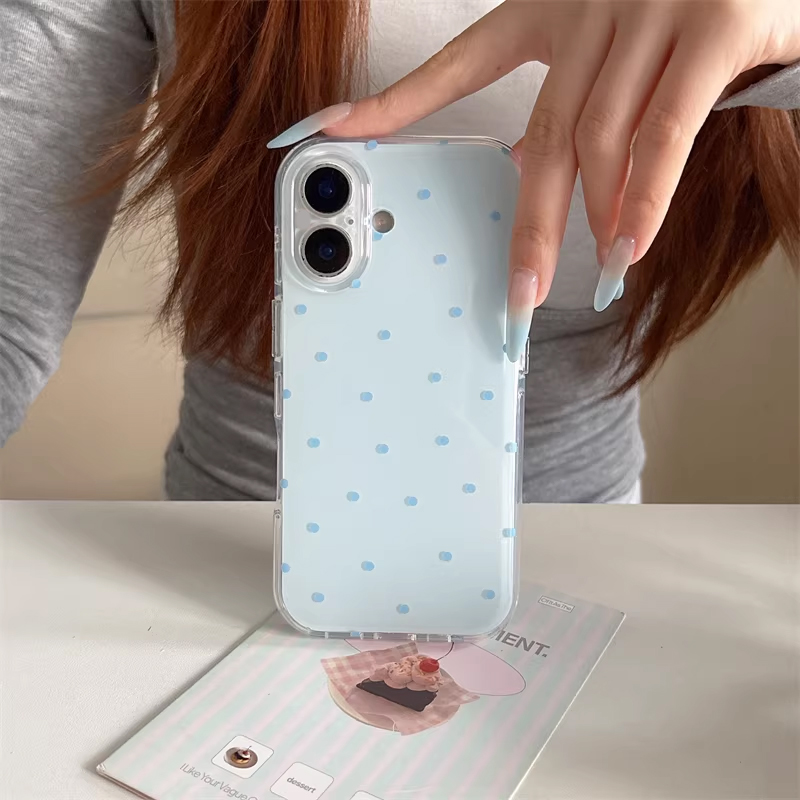 Korean Ins Girl Simple Blue Pi - Phone Cases Girls 评论和价格