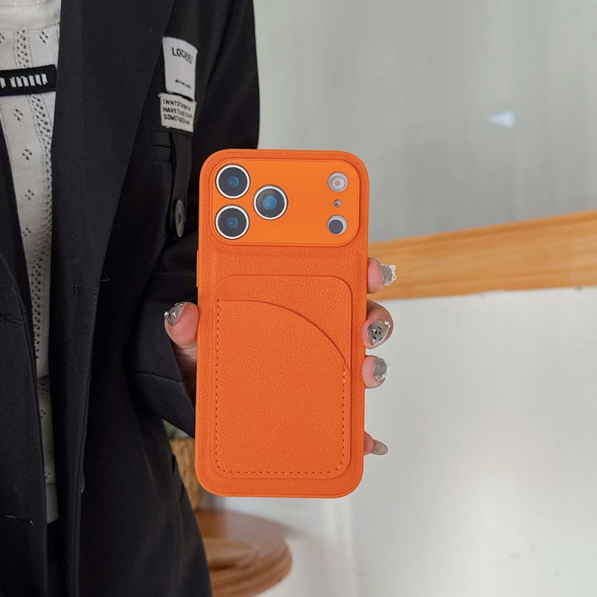 Leather Orange Color Card Hold - Phone Cases Orange 评论和价格