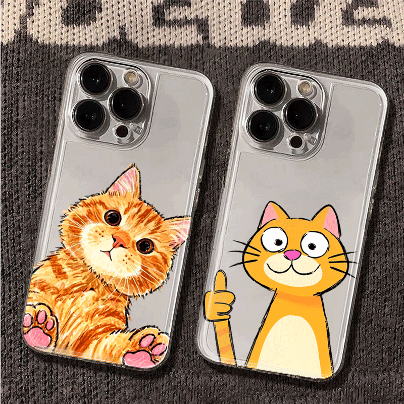 Cartoon Orange Cat Phone Case  - Phone Cases Orange 评论和价格