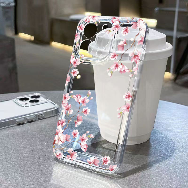 Pink Flower Design Transparent - Phone Cases Best 评论和价格