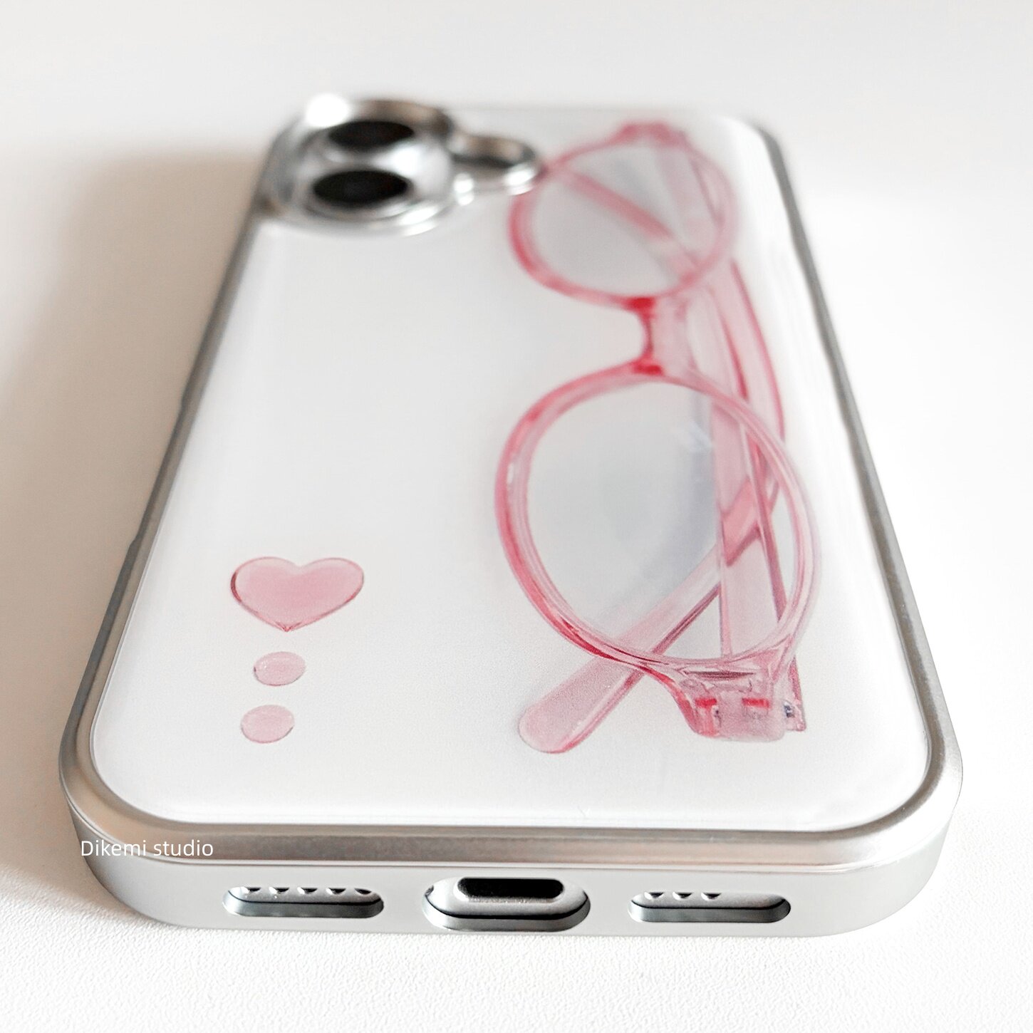 Korean ins Girl Heart Pink Gla - Phone Cases Girls 评论和价格