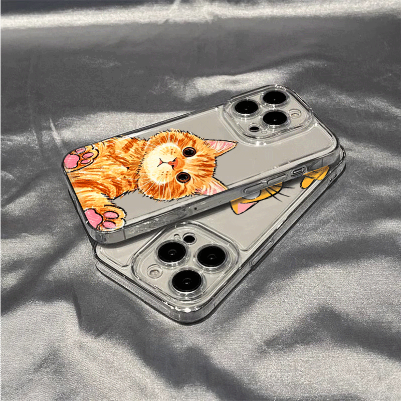 Cute Cartoon Orange Cat Phone  - Phone Cases Orange 评论和价格