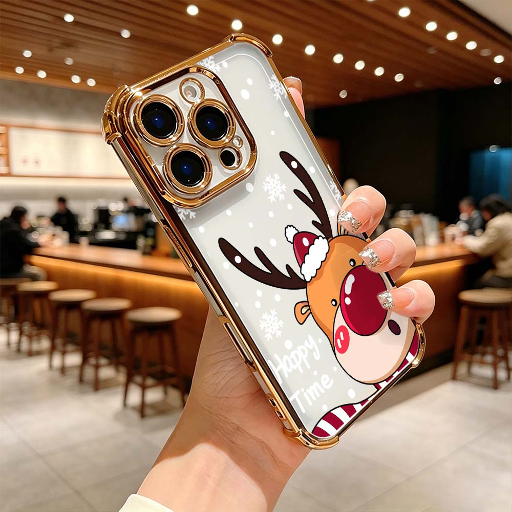 Cartoon Red Nose Deer Phone Ca - Phone Cases Red Deer 评论和价格