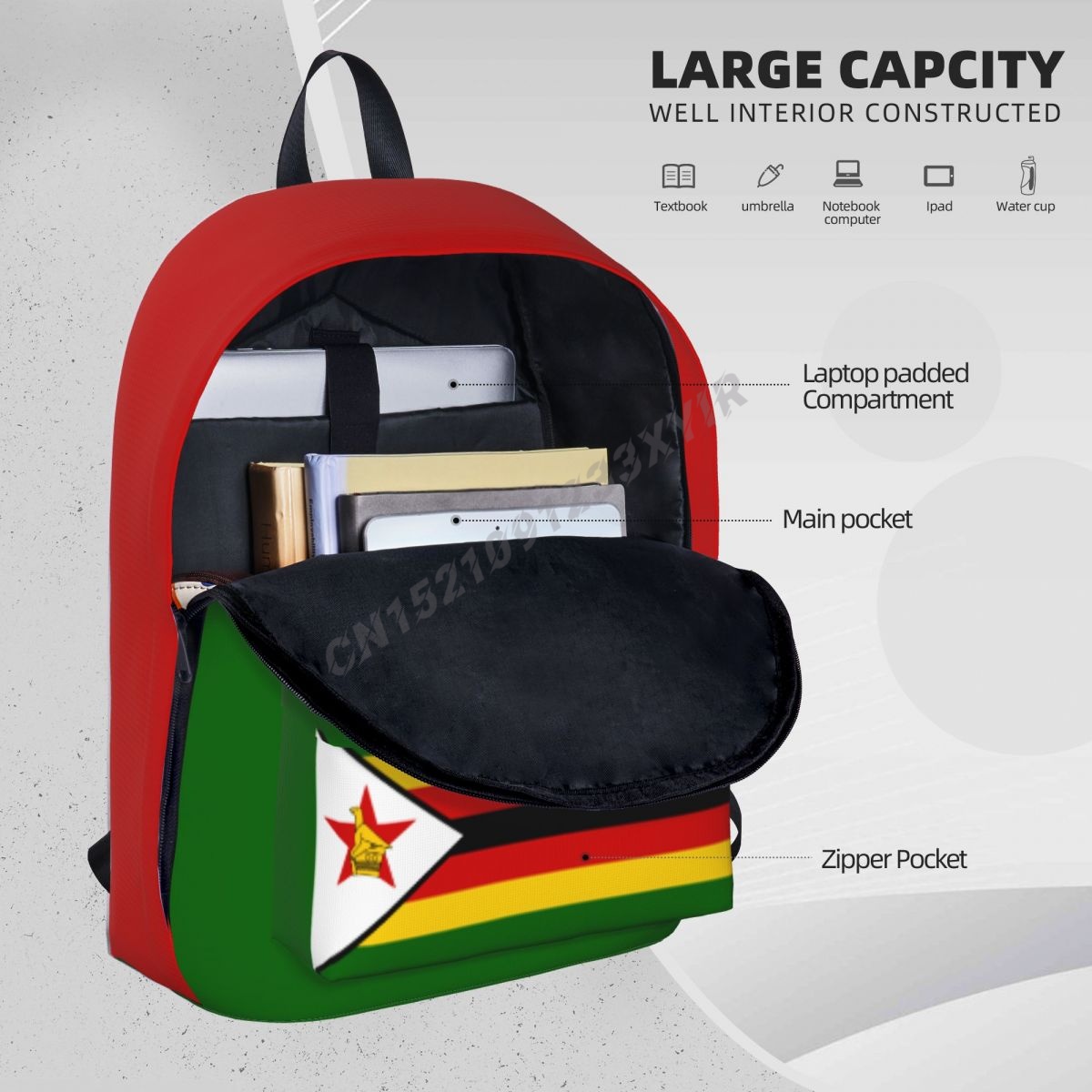Unisex Backpack Zimbabwe Flag  - Phone Cases Zimbabwe 评论和价格