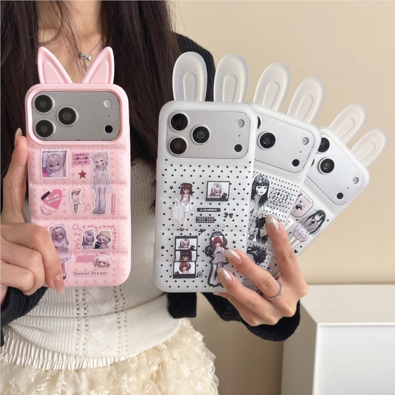 Japanese Y2K Cute Bunny Ear Ph - Phone Cases Girls 评论和价格