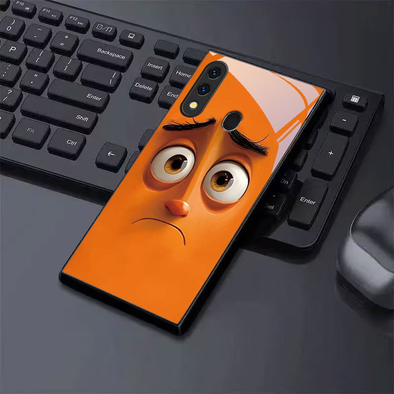 Pouty Orange Buddy Black Glass - Phone Cases Orange 评论和价格
