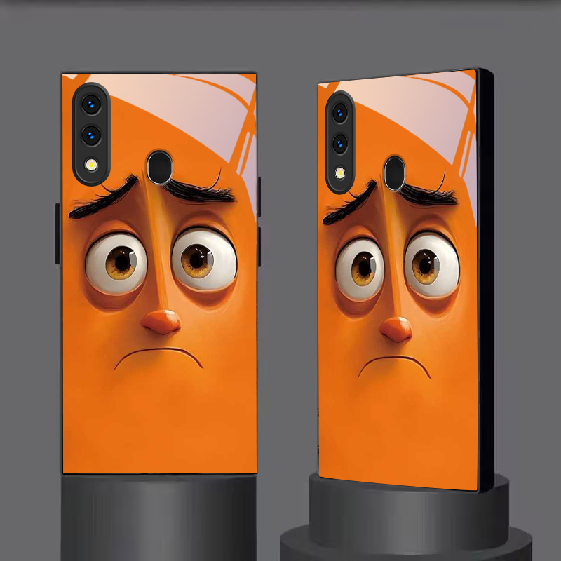 Pouty Orange Buddy Black Glass - Phone Cases Orange 评论和价格